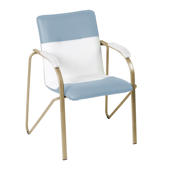 Samba chair, grey-blue/white, champagne frame - photo 1