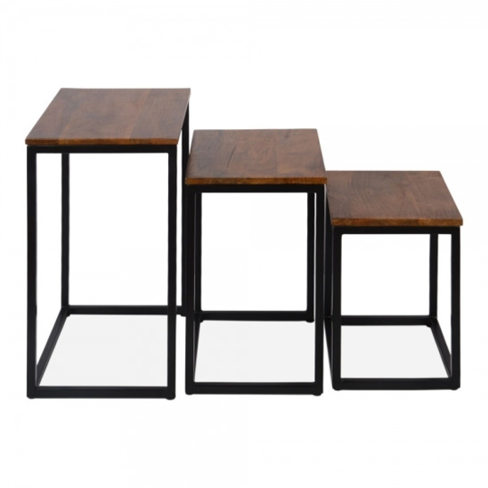 Mercer table, dark brown tabletop, black frame - photo 4