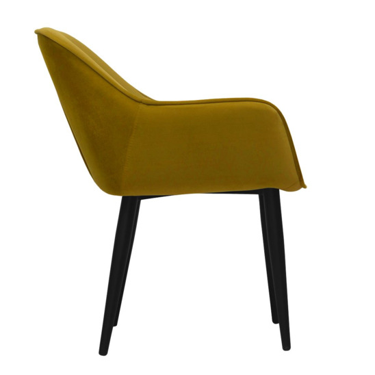 Euphoria chair without drapery, mustard velour, metal legs - photo 3