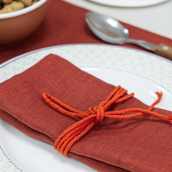 Dining set 4, linen/ brick - photo 4