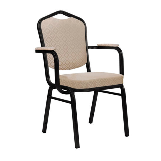 Hit 25 mm, with armrests and wide seat, jacquard santa white, gloss black frame - photo 1