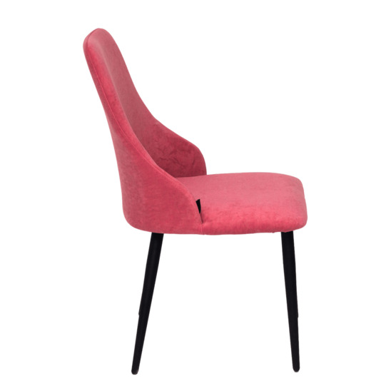 Aer chair, red velour, metal legs - photo 2