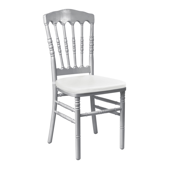 Napoleon silver chair, wooden - with white cushion - photo 1