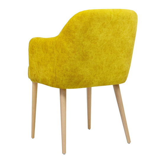 Tulip chair, yellow, beige legs - photo 3