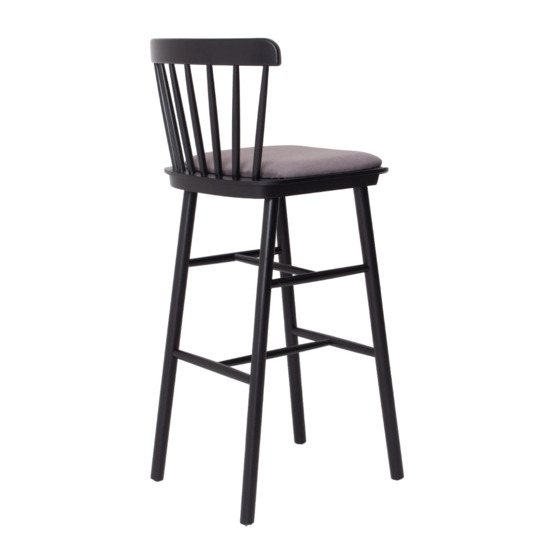 Bar stool Tucker 750, microfiber Furor Volcanic Glass, beech RAL 9005 - photo 4