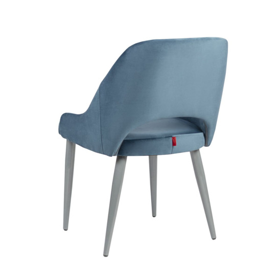 Milan chair, velour, pale blue, metal legs, grey - photo 3