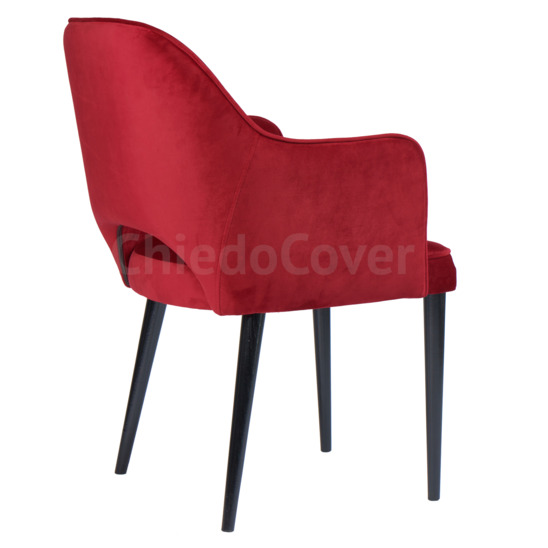 Rose chair, burgundy corduroy, black legs - photo 3