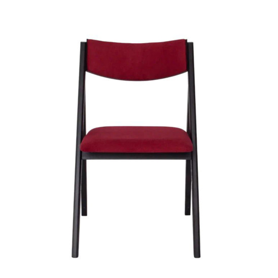 Folding chair Clack with upholstered backrest, velour Velutto 38, legs beech stain black - photo 5