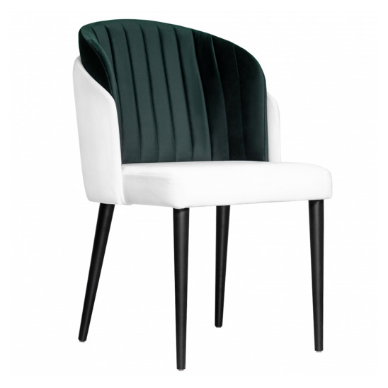 Lily half-seat, white/ dark green, black legs - photo 1