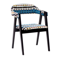 Product photo Dolche half-seat Kilim 205 tapestry, beech legs, black stain from the manufacturer ChiedoCover, product picture, real product photo