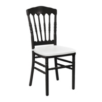 Product photo The Napoleon chair is black, wooden, with a white cushion from the manufacturer ChiedoCover, product picture, real product photo