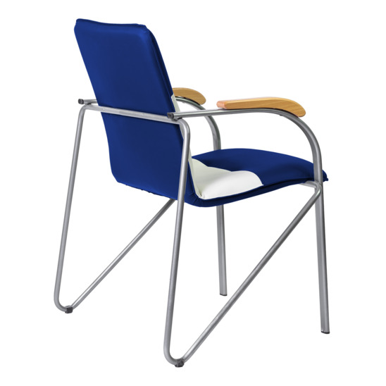 Samba chair, dark blue/white, frame - silver - photo 2