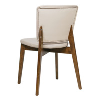 Product photo Safir chair, eco-leather Lux almond beige, antique walnut from the ChiedoCover company.
