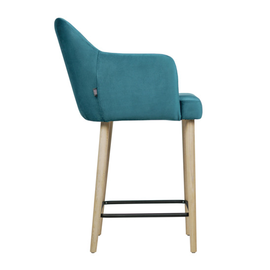 Tulip semi-amber chair, velour bella 21 blue, beige legs - photo 2