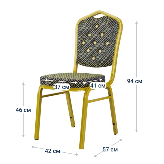 Chair Hit 25mm, gold, jacquard, carriage tie - photo 7