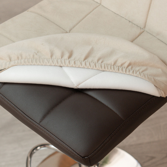 Bar stool cover, rectangular stitching, beige - photo 3