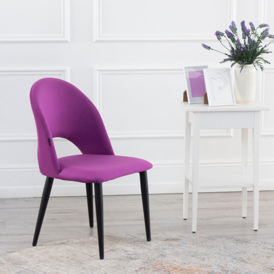 Ignis chair, lilac velour, metal legs - photo 10