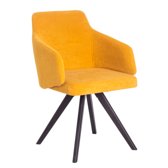 Fresh chair, yellow velour, beech legs - photo 1