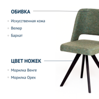 Product photo Fill chair, green matting, beech legs from the ChiedoCover company.