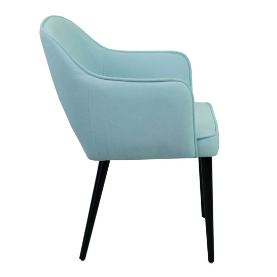 Rose chair, sky blue velour, black legs - photo 2