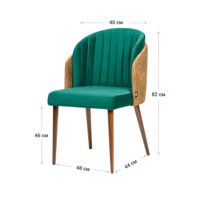 Product photo Lily half-seat, velour Imperia Little green/Lambre 02, antique walnut from the ChiedoCover company.