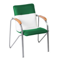 Product photo Samba chair, green/white, frame - silver from the manufacturer ChiedoCover, product picture, real product photo