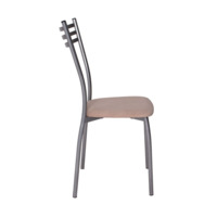 Product photo Astra chair, chrome frame, beige leatherette from the ChiedoCover company.