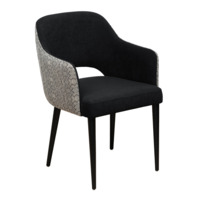 Product photo Rose chair, black velour, tapestry back, black legs from the manufacturer ChiedoCover, product picture, real product photo