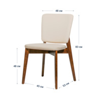 Product photo Safir chair, velour Velutto-04 light beige, antique walnut from the ChiedoCover company.
