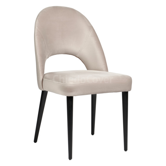 Mallin chair, beige velour, black legs - photo 1