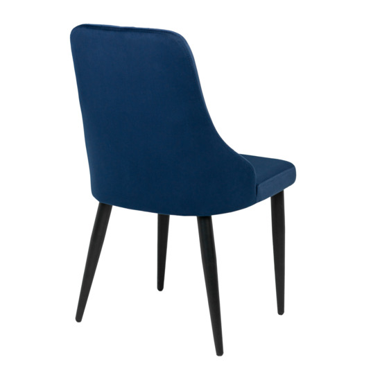 Kongsberg light chair, velour blue Velutto 26, metal legs - photo 4