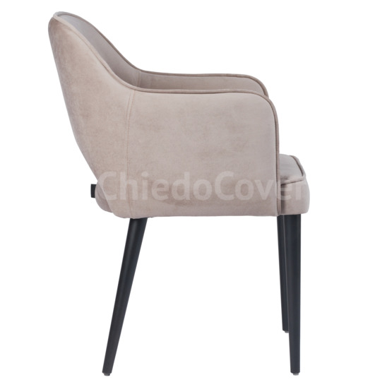 Rose chair, beige-grey corduroy, black legs - photo 2