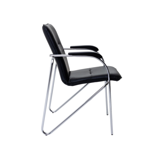 Samba chair, Black eco-leather, chrome frame - photo 3