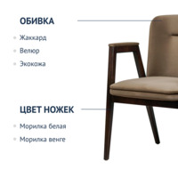 Product photo Bali chair, velour selesta 08, wenge from the ChiedoCover company.