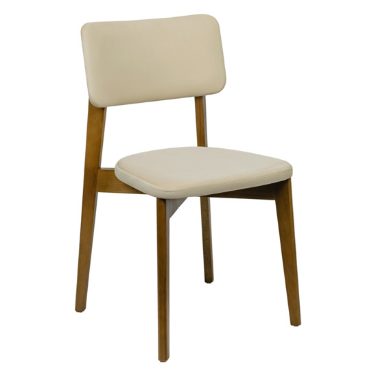 Topas chair, velour Velutto-04 light beige, light walnut - photo 1