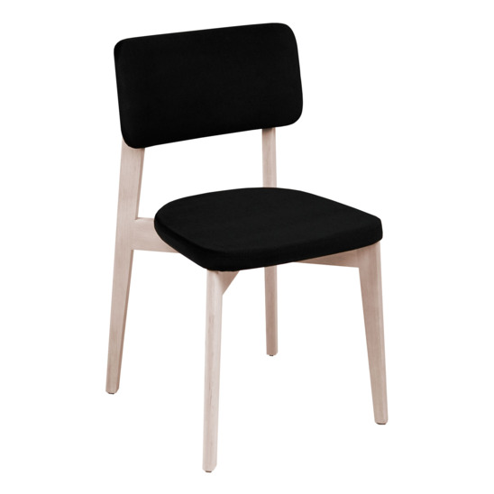 Topas chair, velour black Velutto 34, organic white - photo 1