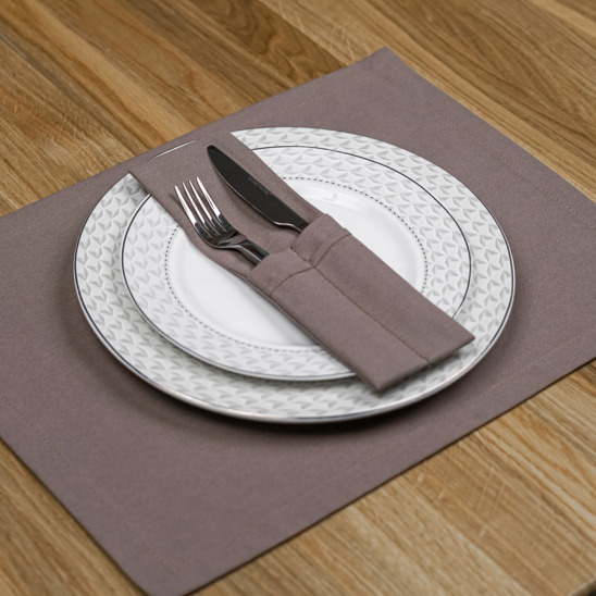 A set of placemats and couverts for 2 devices, cocoa - photo 7