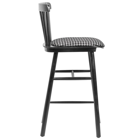 Tucker semi-wooden chair with cushion, black stain, 65 cm - photo 2