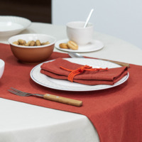 Product photo Dining set 4, linen/ brick from the ChiedoCover company.