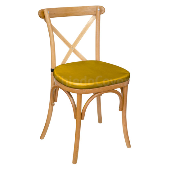 A Crossback chair with a yellow cushion - photo 1