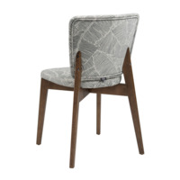 Product photo Safir chair, chenille Viola grey, antique walnut from the ChiedoCover company.