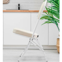 Product photo Chair Forest 20mm, white, beige eco-leather from the ChiedoCover company.
