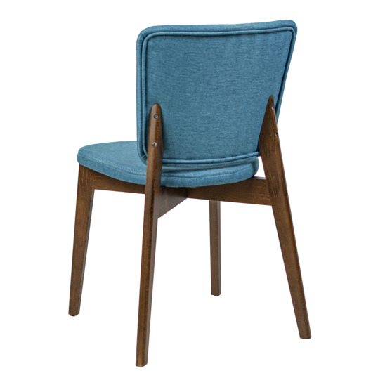 Safir chair, Montreal 57 turquoise matting, antique walnut - photo 4