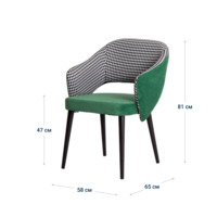 Product photo Fly chair, velour Velvet lux 28, jacquard Morris 10, beech legs from the ChiedoCover company.