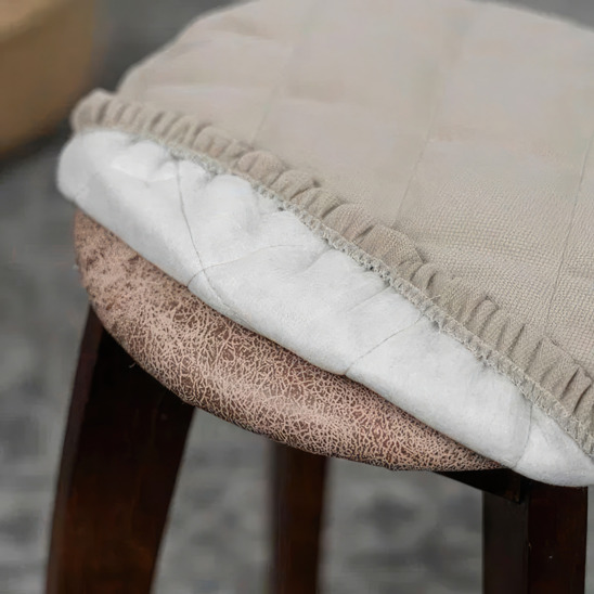 The stool cover is sealed, beige - photo 1