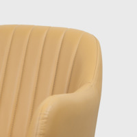 Product photo Tulip chair, beige eco-leather, white legs from the ChiedoCover company.
