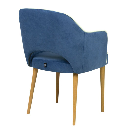 Diamond Rose chair, blue velour, white edging - photo 4