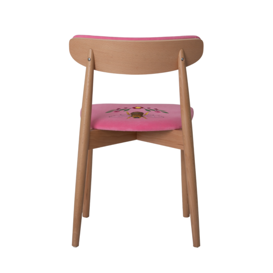 Rockwell chair, Wasp embroidery, TEDDY 833 velour, beech legs, lacquer - photo 5