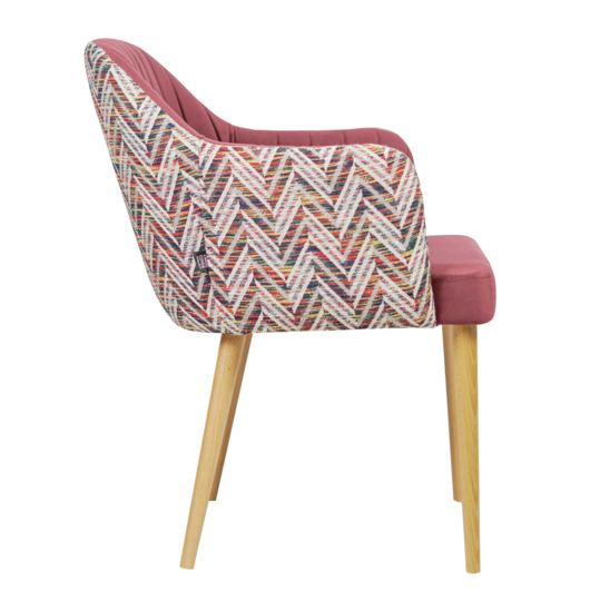 Tulip chair, Newtone wine microfibre, Arya indigo backrest, wooden legs - photo 2