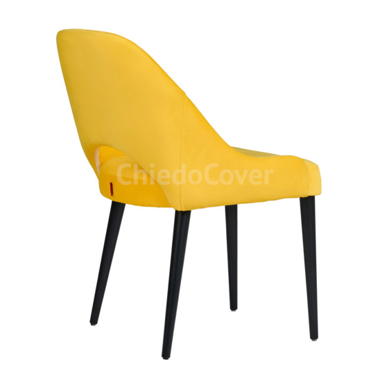 Mila chair, yellow corduroy, black legs - photo 4